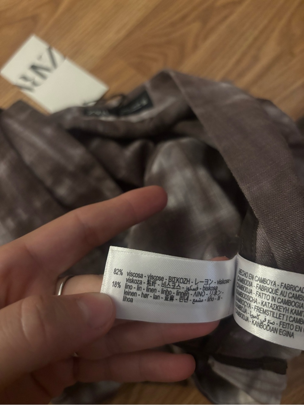 Zara Wide-Leg Tie-Dye Wrap Pants in Charcoal Size Large - Picture 6 of 10